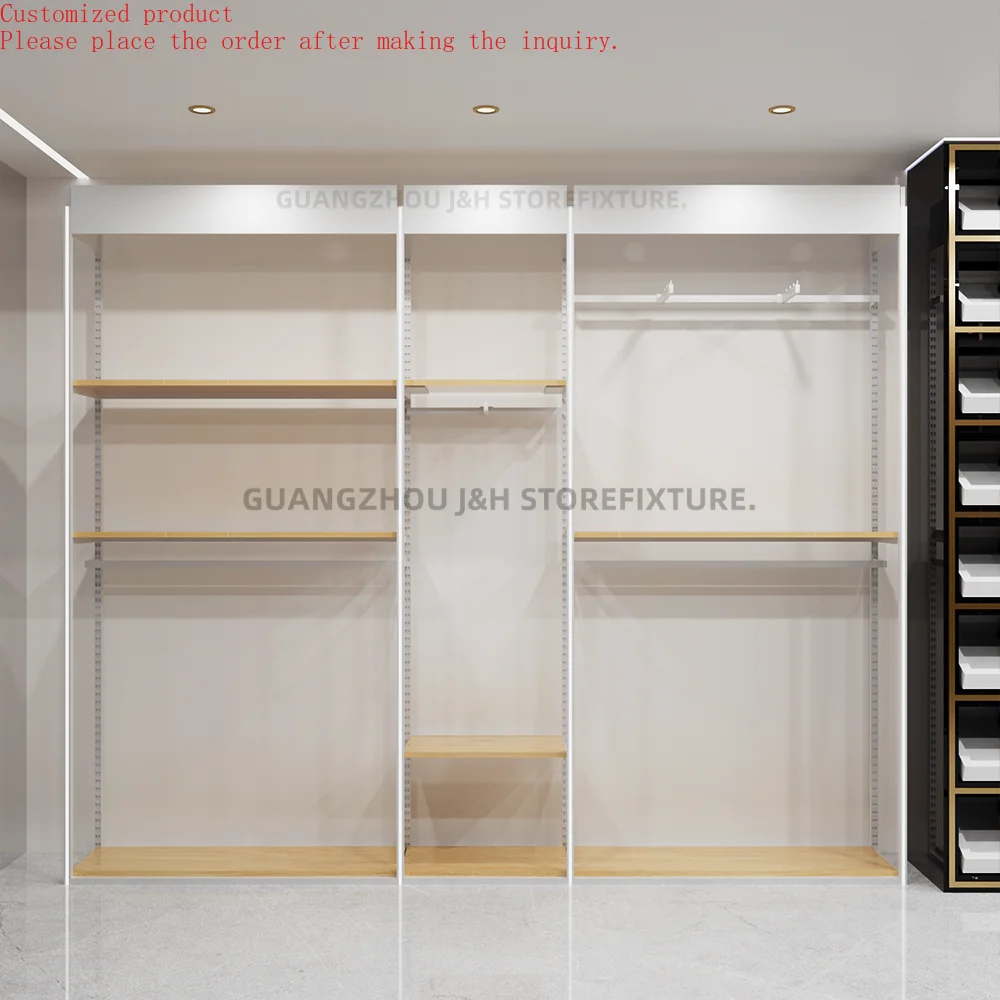 

Custom.Custom .Custom.Garment Shop Fittings Custom Metal Hanging Clothes Display Racks Gold Display Stand Clothing Rack for Bout