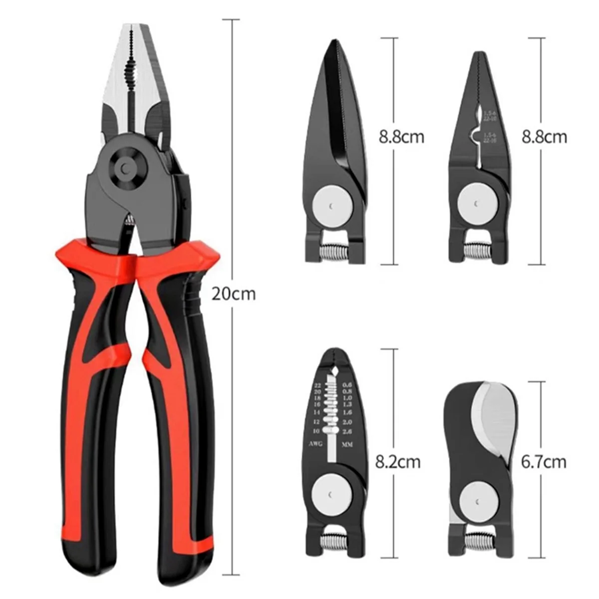 5-In-1 Combination Interchangeable Pliers Set, Multifunctional Interchangeable Pliers Set Vise Set Tool