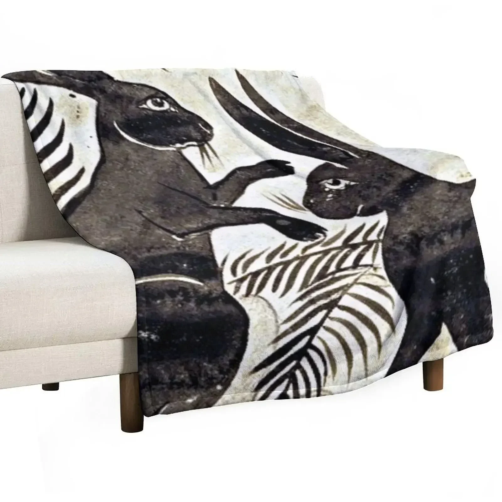 William De Morgan Hares Throw Blanket Flannel Fabric Sofas Luxury St Heavy Luxury Designer Plush Blankets