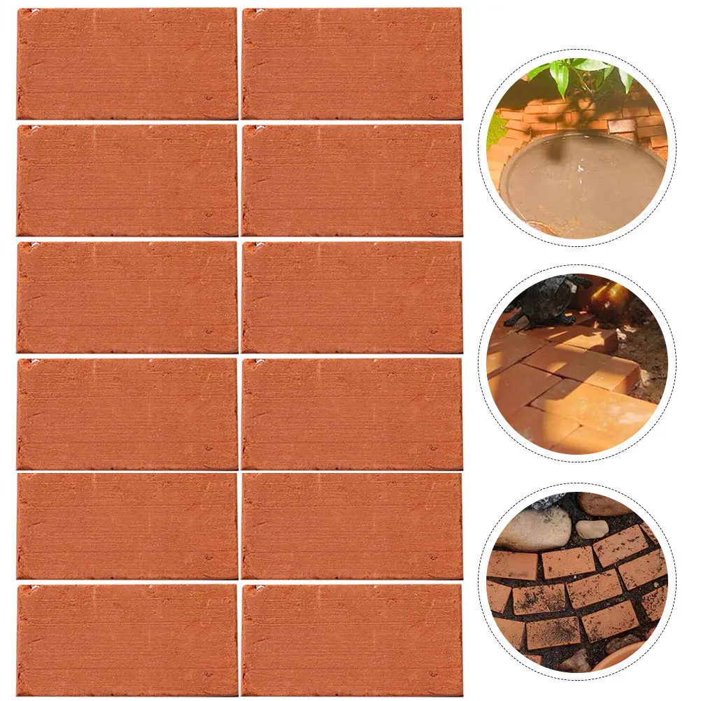 

40pcs Mini Bricks Red Soil Craft DIY Fish Tank Decor Mini Building Blocks Landscape Accessories Sand Table Decorations Pet