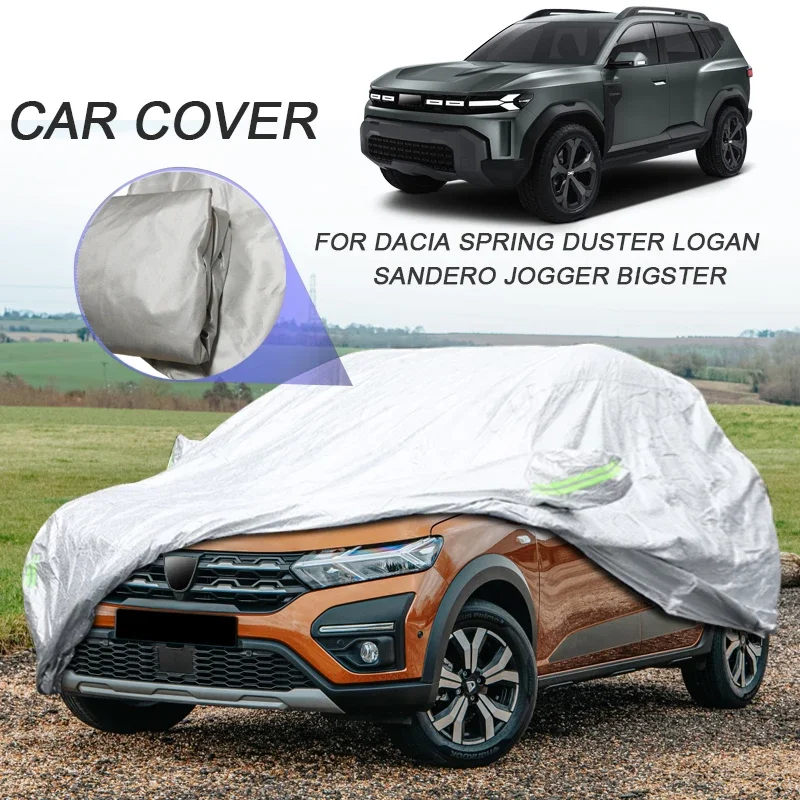 

Для DACIA BIGSTER DUSTER JOGGER LOGAN SANDERO SPRING 210T полиэстер водонепроницаемый автомобильный чехол солнцезащитный козырек анти-УФ-пыль автоаксессуар