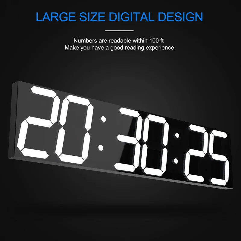 ChuHan 3D Grande Schermo Digitale Timer Display A LED Oversize Orologio Da Parete 6 Cifre Cronometro Digitale Telecomando Sveglia Unica