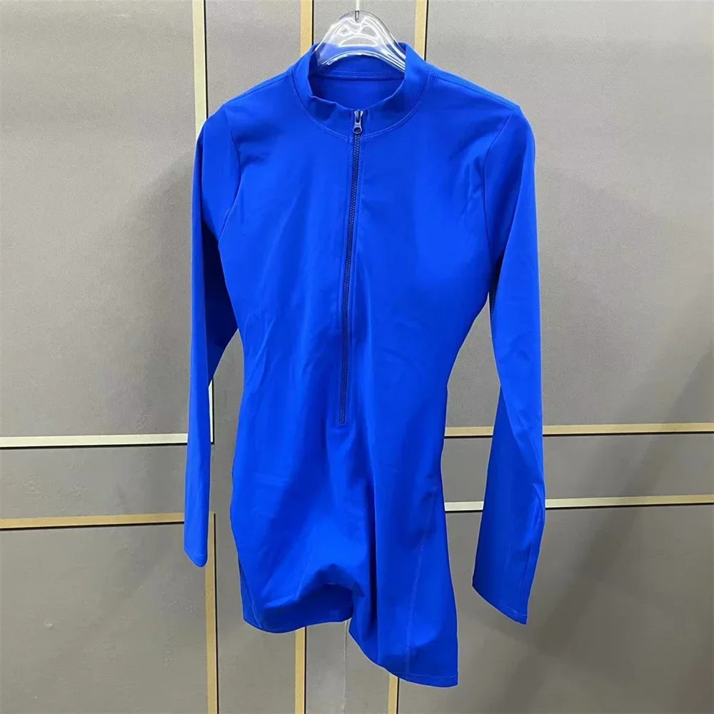 2025 패드 지퍼 긴 소매 요가 세트 여성 원피스 점프 슈트 체육관 운동 반바지 피트니스 스트레치 바디 슈트 스포츠 운동복