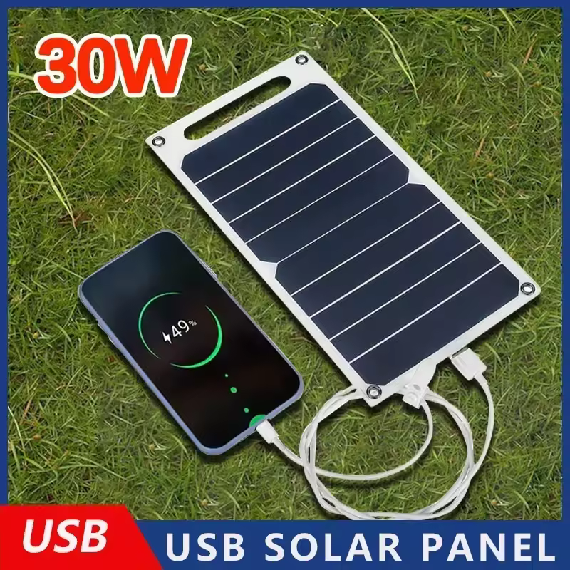Портативная водонепроницаемая солнечная панель мощностью 35 Вт, 5 В, с USB-портом для использования на открытом воздухе, в походах, кемпинге и для зарядки мобильных телефонов.