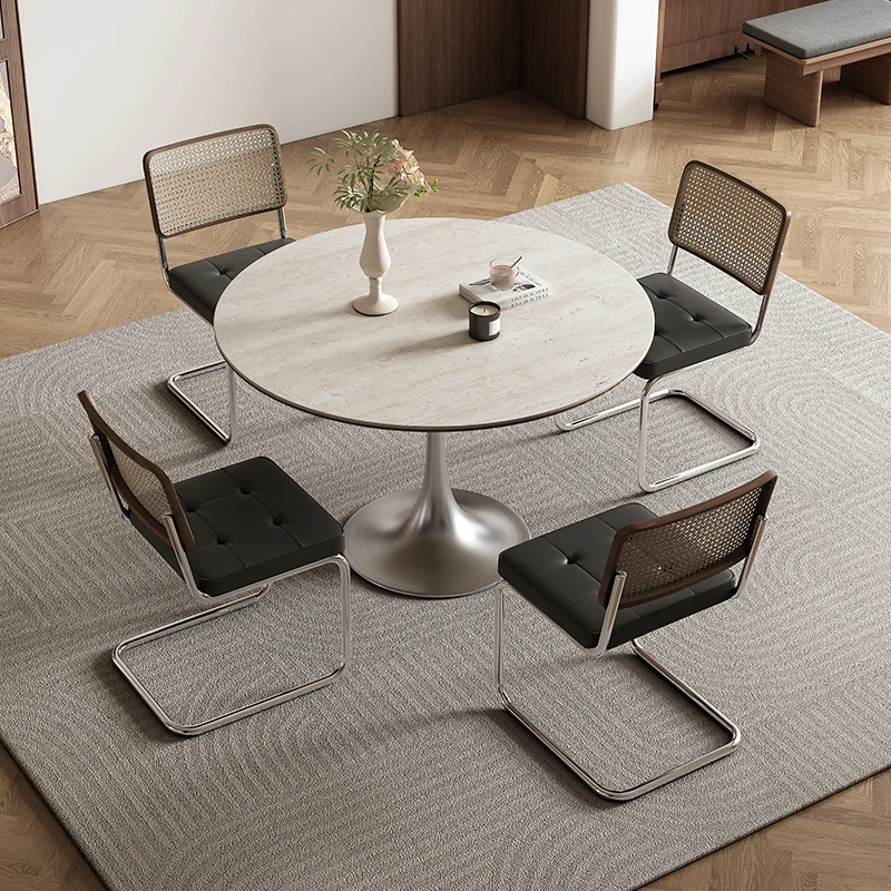 

Nordic New Classic Dining Table Round Outside Waterproof Onement Dining Table Coffee Balcony Mesas De Comedor Home Furnitures