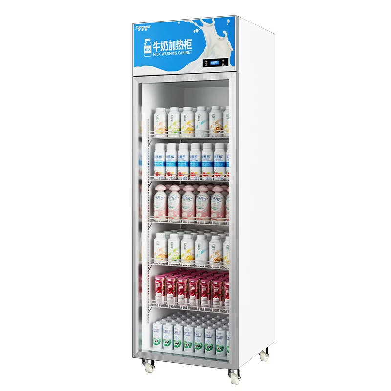 Double Door Heated Commercial Milk Beverage Warmer Cabinet Adjustable Shelves Stainless Steel 660L Capacity Electric Beverage