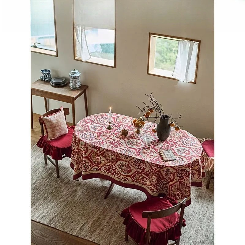 

Tablecloth red New Year's high sense, coffee table dining table, waterproof tablecloth