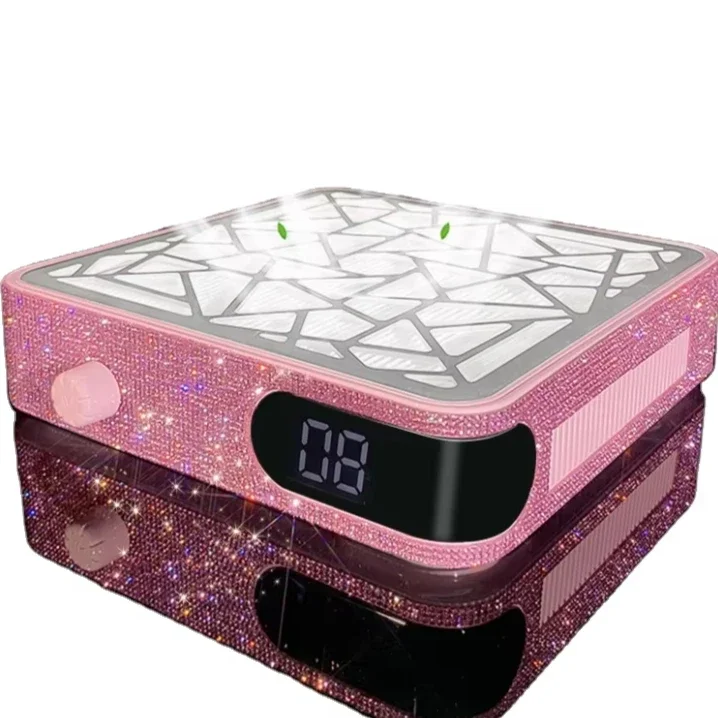 

WWBest Компактный размер Bling Rhinestone Design X10 Беспроводной пылесборник для ногтей Мощный всасывающий перезаряжаемый пылесос для дизайна ногтей