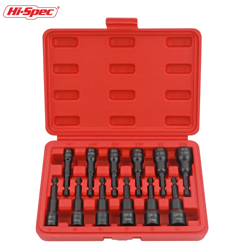 Oi-Spec-Impacto Hex Bit Socket Set para Reparação, Drive, Bits chave de fenda hexagonal, adaptador, conversor, redutor, 1,2 ", 12pcs