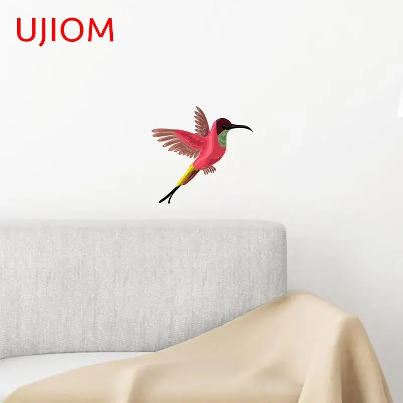 UJIOM Colibri Bird Door Wall Sticker Bedroom Decor Home Decoration Accessories for Living Room Waterproof Mural Art Decal