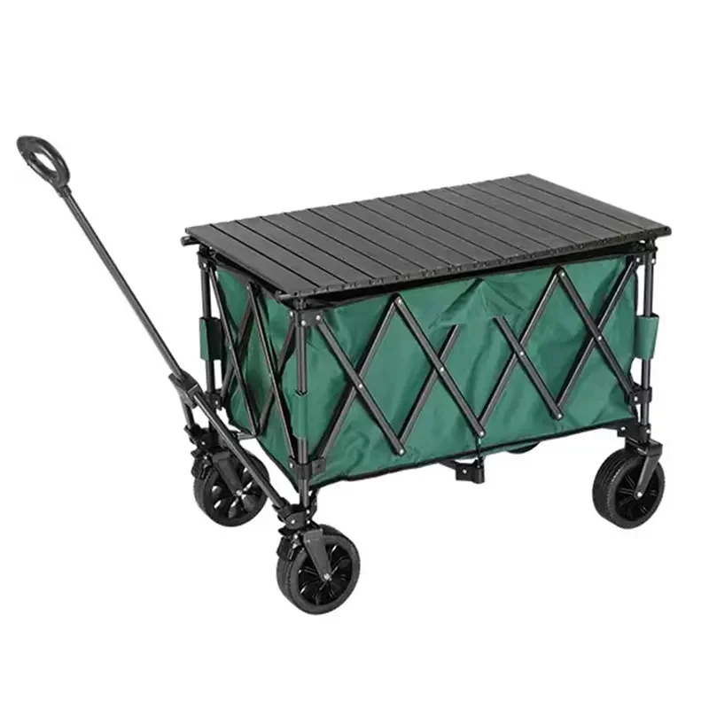

Camping Trolley 300L Large Capacity Folding Wagon Cart Portable Outdoor Multifunction Adjustable Handle Trolley