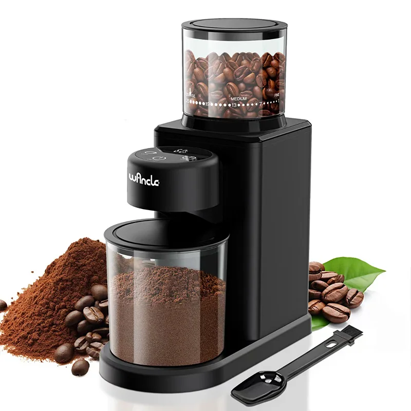 Moulin à café électrique conique à écran tactile avec 25 réglages de mouture pour expresso, cafetière à piston et cafetière filtre