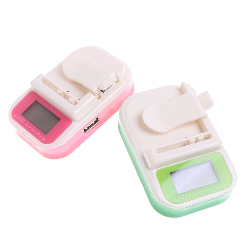 USB Universal Battery Charger LCD Indicator Screen US Plug For Cell Phones USB Charger For Samsung Battery Charger + Tracking