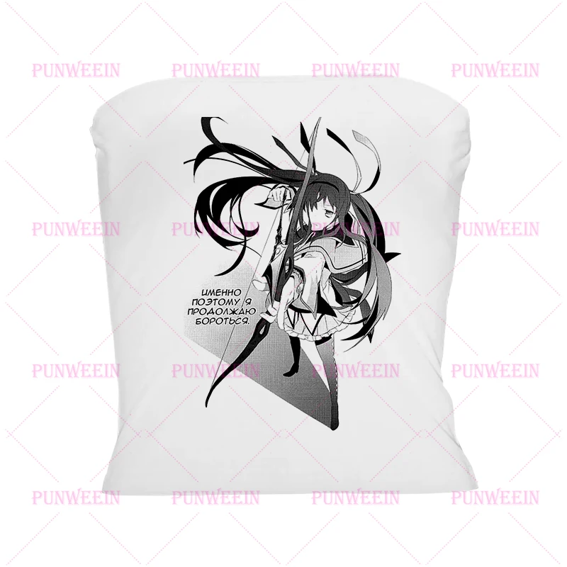 Anime girls Aesthetic Vintage Top Streetwear E-girl Grunge print Vintage Harajuku cute vest kawaii Japan fun cartoon Crop Top