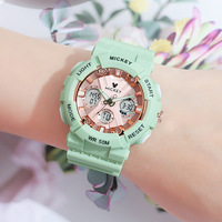 Disney For Student Watches Sport Dual Display Micky New Quartz Wristwatch Multi Function Stop Watch Alarm Clock Boy Girl Unisex