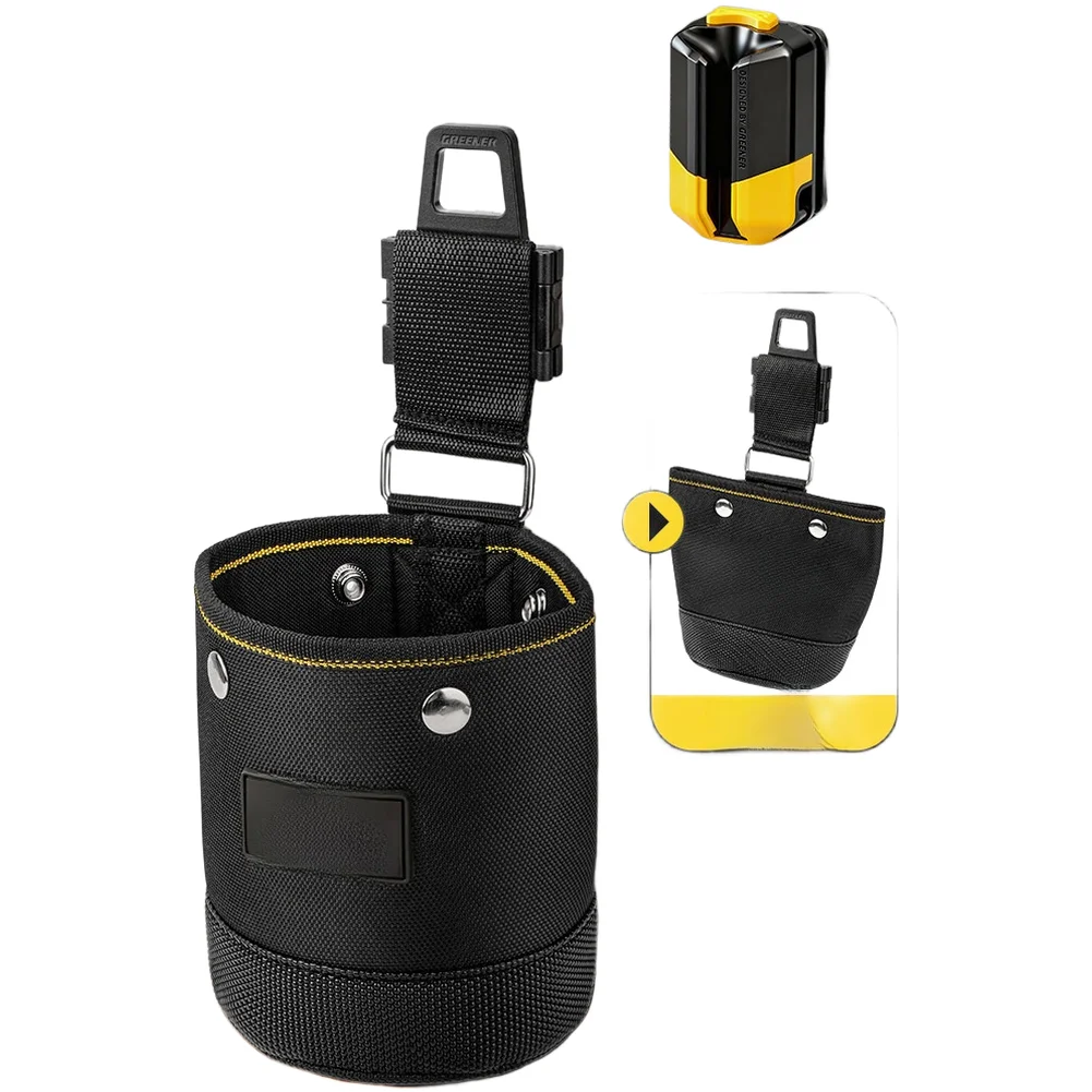 Leather Electrician Tool Belt Pouch with Quick Hook Snap Fastening Utility Waist Bag for Carpentry and Construction Work