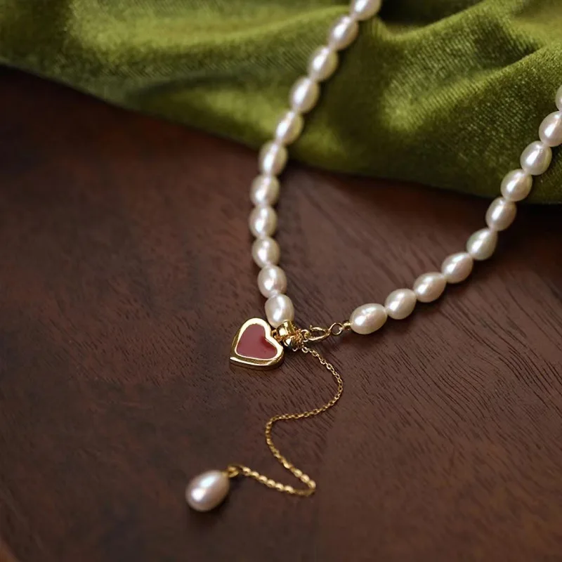 100% Natural Freshwater Pearl Romantic Love Heart Female Jewelry Set For Women Necklace Bracelet Birthday Gifts No Fade Cheap