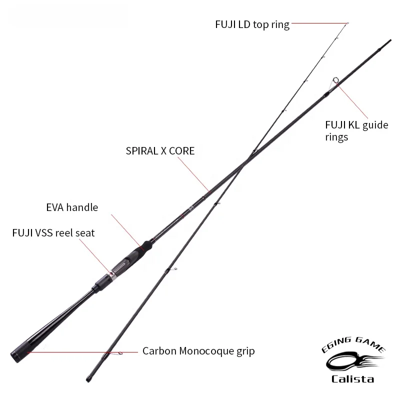 Japan Full Fuji K guide Egi Rod Squid Lure Rod Spinning Rod Calista 83ML/86M Squid Size #1.8-4 shore egi saltwater