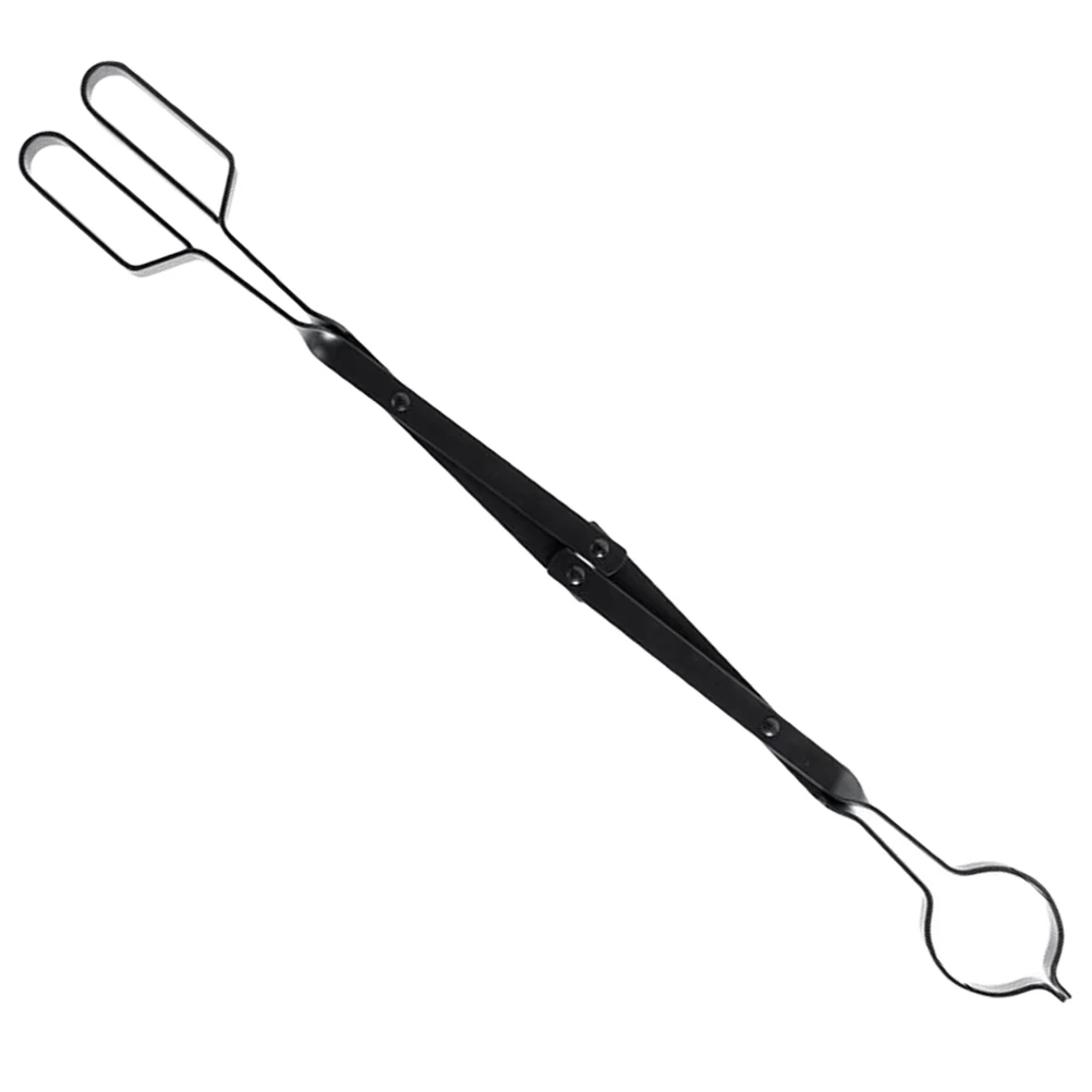 

Metal Fireplace Tong Foldable Design Easy Operation Long Handle Safety Grip Firewood Tongs for Indoor Outdoor Applications