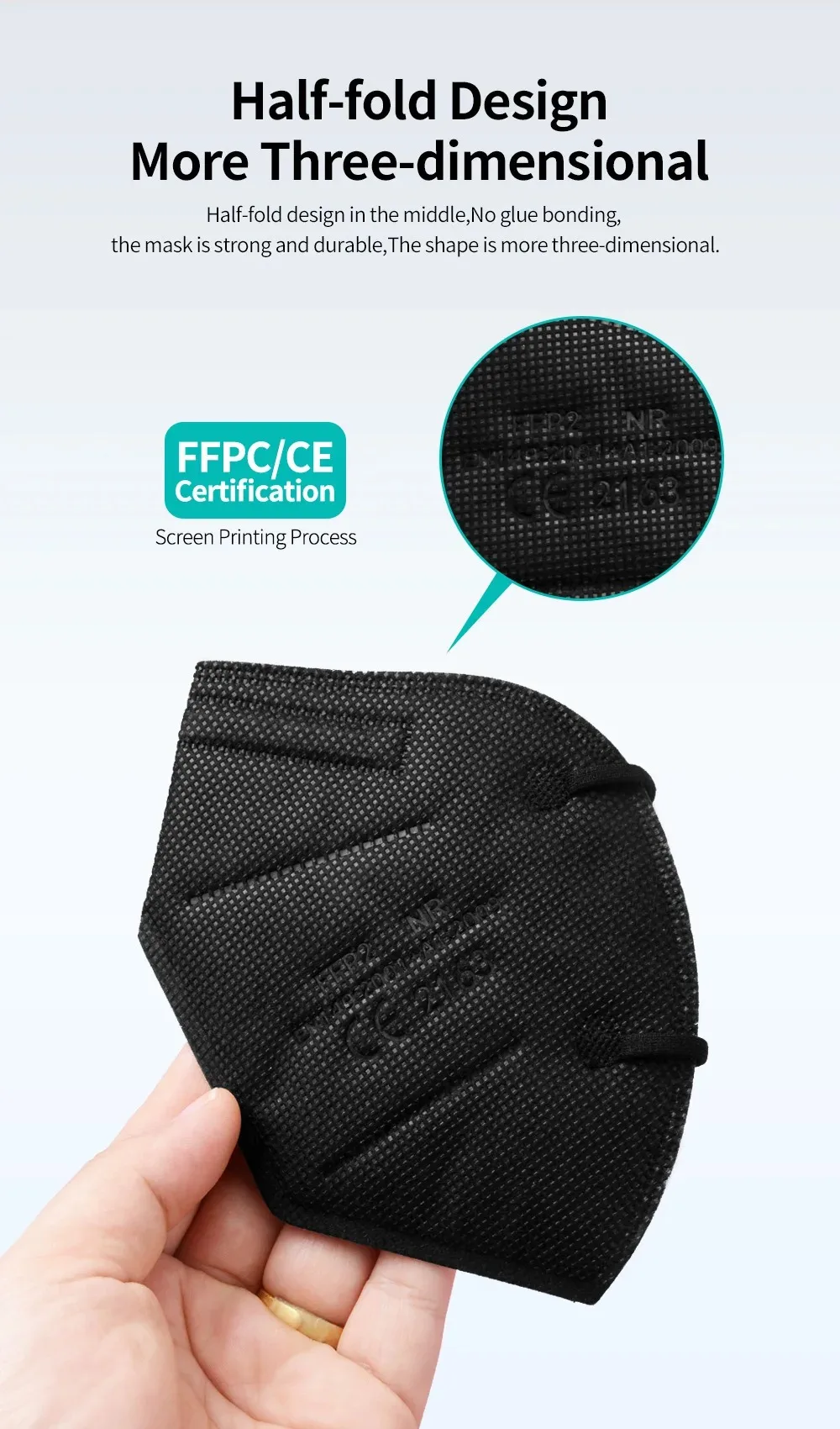 FFP2 Face Masks Masques CE KN95 Face Mask Filter 5Layers Adult KN95 Mascarillas Homologadas Reusable FFP2 Face Mask