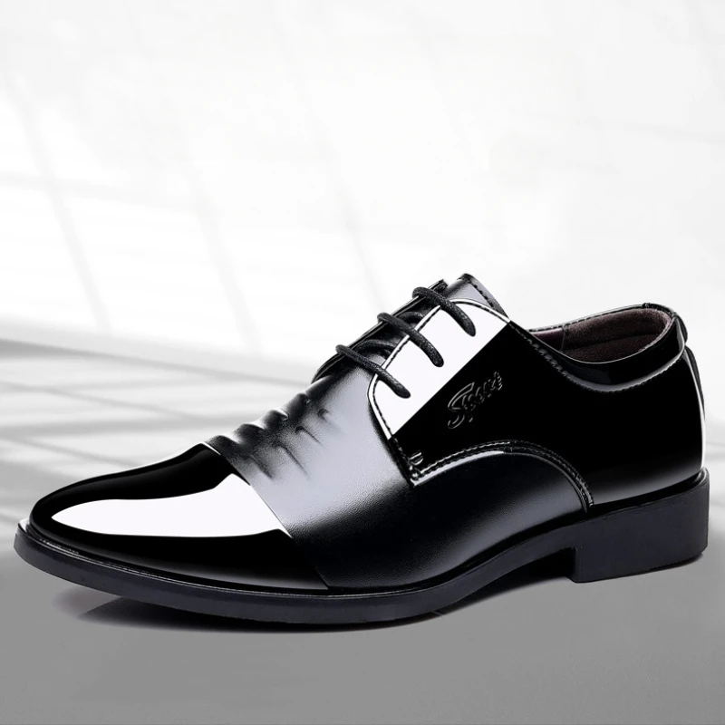 Zapatos italianos formales para hombre, calzado de oficina Derby con punta estrecha, de diseñador, para boda, 2024