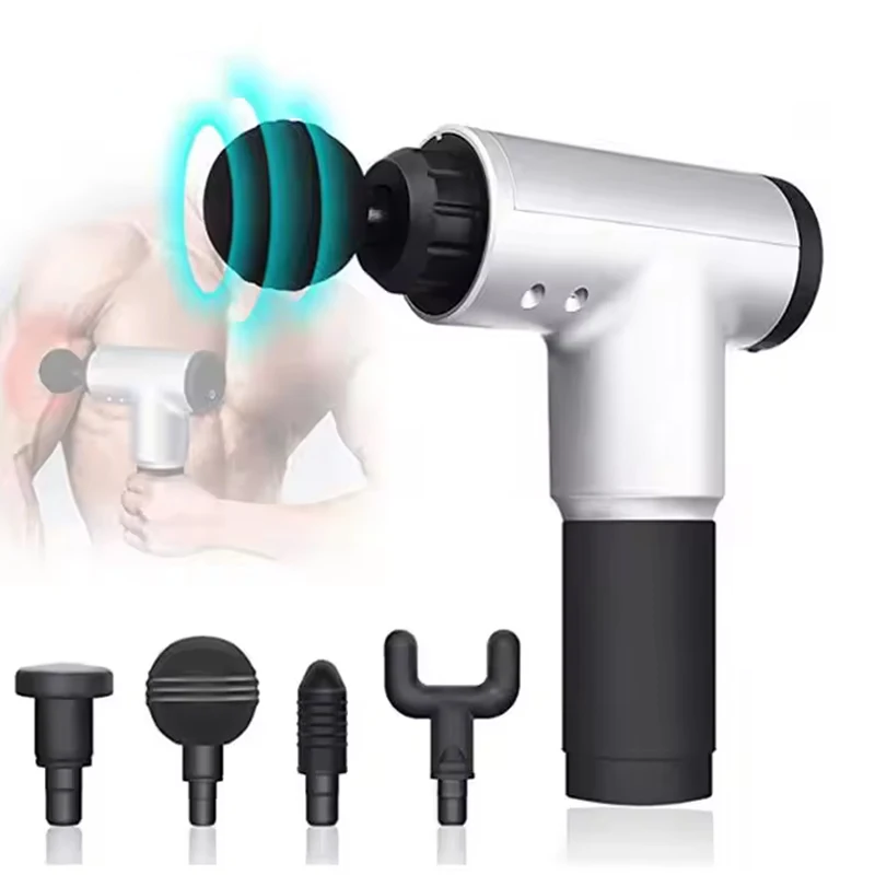 

Massage Gun Deep Muscle Relaxation Pain Relief Massager Gun Handheld Electric Body Massager Portable 4 Heads 5 Gears