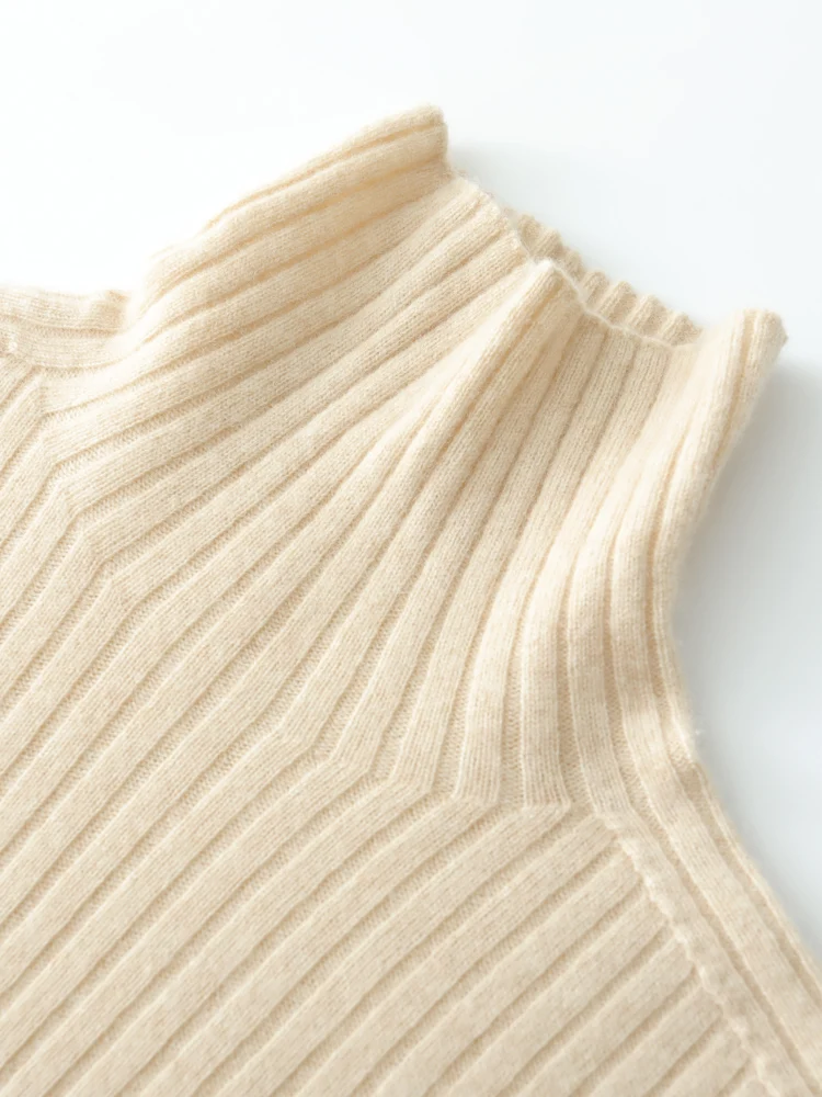 

Women Cashmere Sweater Autumn Winter Turtleneck Basic Pullover 100% Cashmere Knitwear Striped Jacquard Slim Soft Long Sleeve Top
