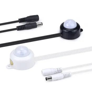 מתג חיישן תנועה PIR DC12V 24V חיישן גוף אנושי אינפרא אדום מתכוונן אוטומטי מתג תאורה
