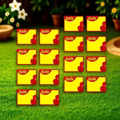 

50Pcs Price Tags Market Advertising Blank Label Stickers Retail Store Price Sign Commercial Advertising Tags Promotional Sticker