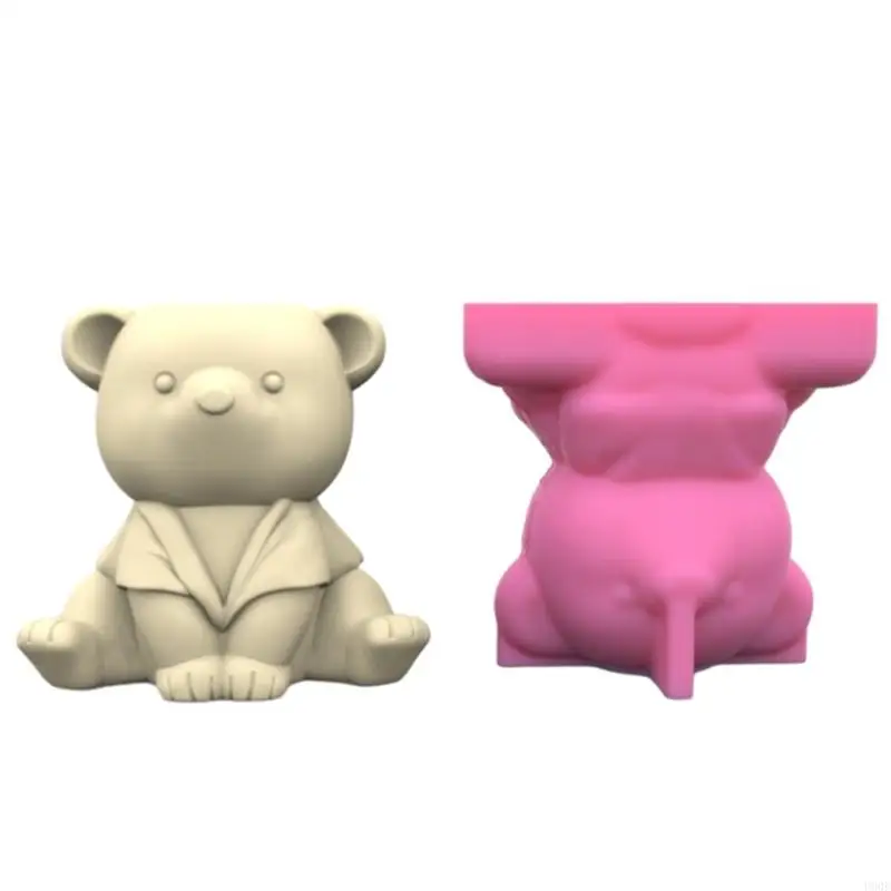 

U90E Animal Succulent Planter Mold Little Bear Shaped Flower Molds Desk Accessories