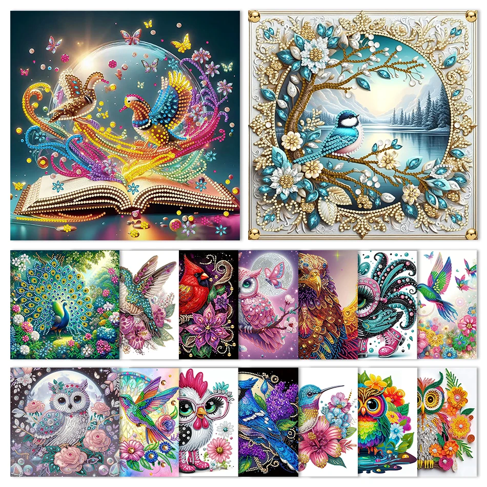 RUOPOTY-Alien Diamond Painting Bird Owl Chicken Abstract Crystal Diamond Art Painting Kits With Special Diamonds Stitch Products