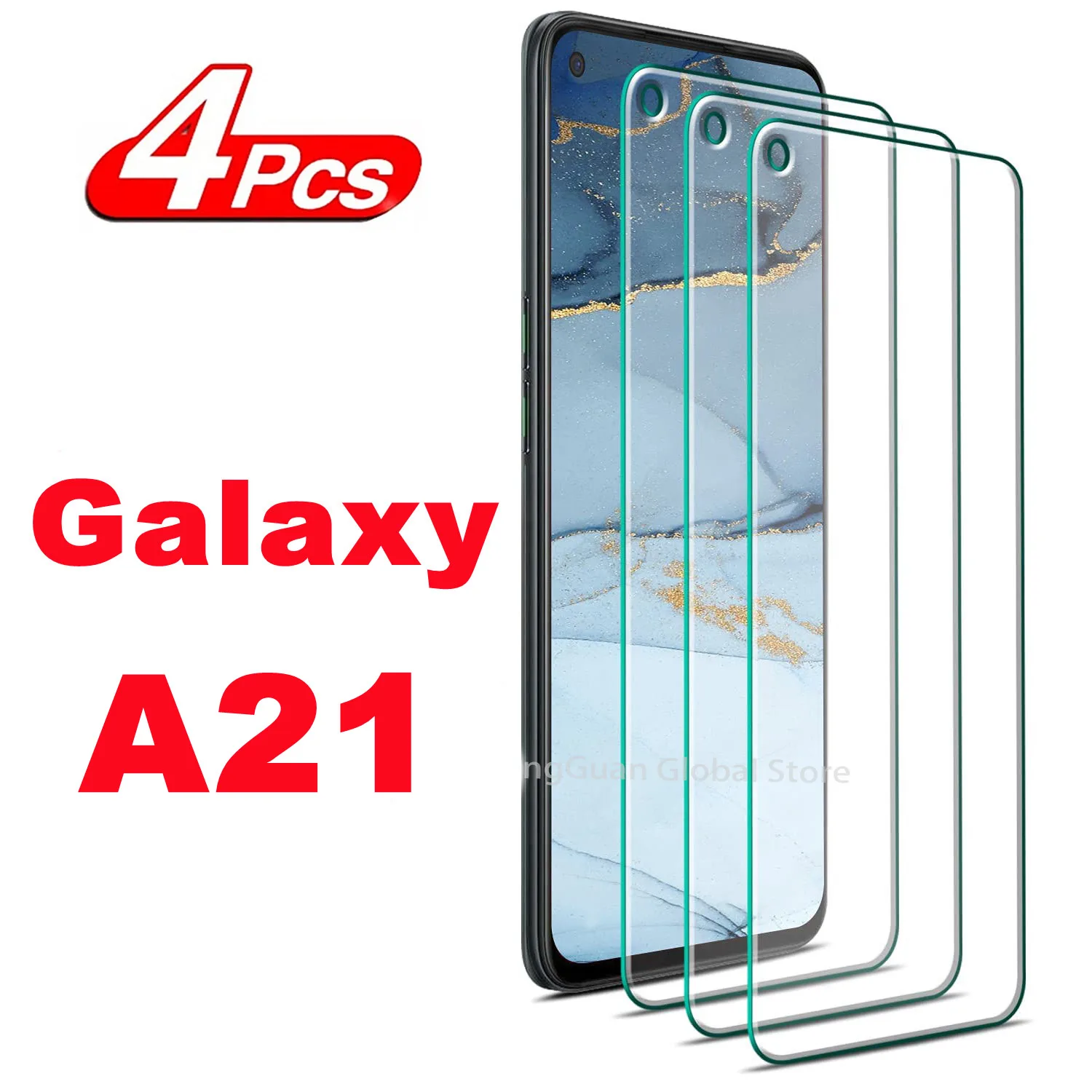 2/4Pcs 9H Tempered Glass For Samsung Galaxy A21 A21s Screen Protector Glass Film