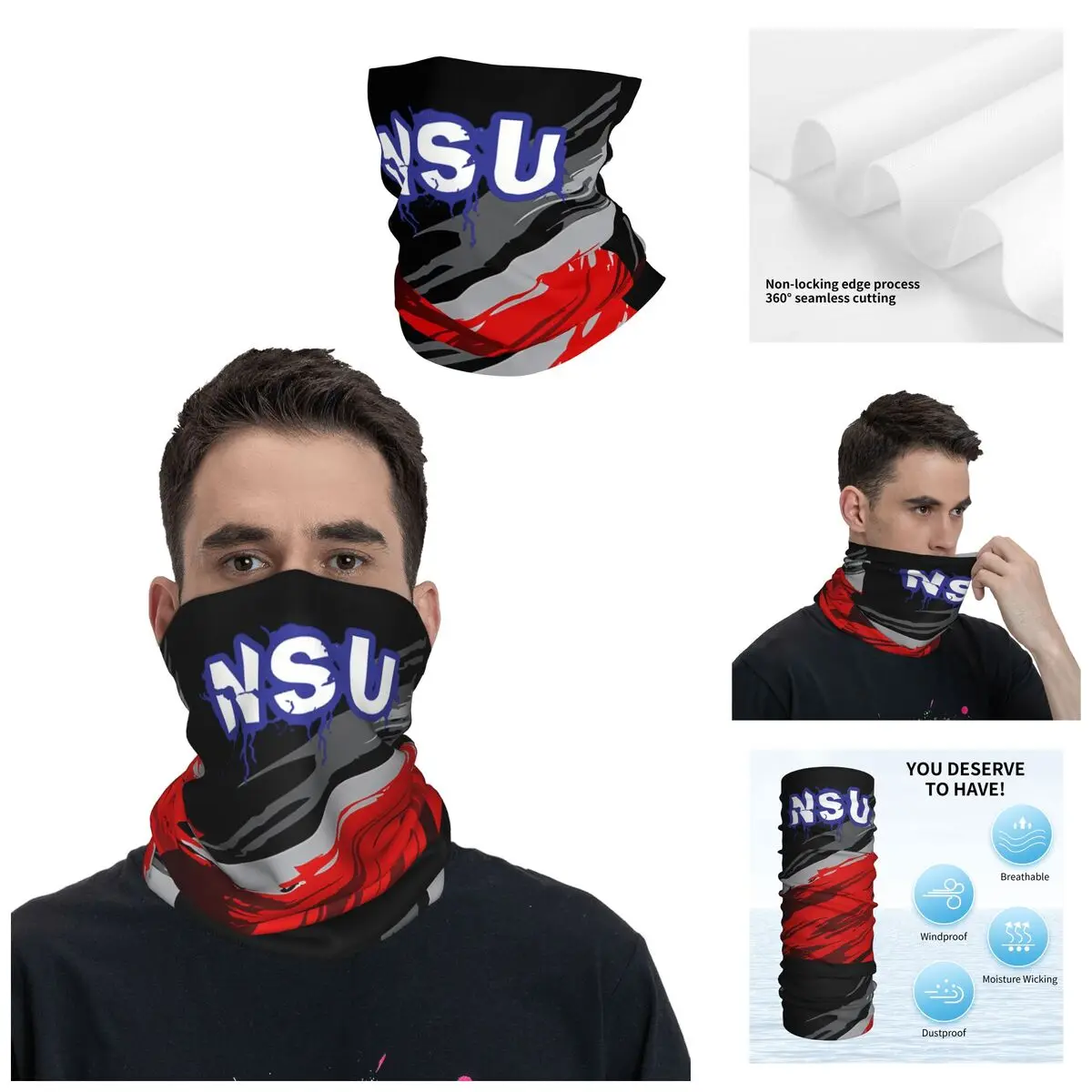 Muscle Bandana Neck Cover moto Club NSU Wrap sciarpa multiuso ciclismo equitazione Unisex adulto inverno