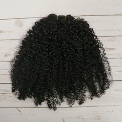 Afro Kinky Curly Human Hair Bundles Extensions 100g/PC Peruvian Remy Hair Natural Black Color Double Weft 1/3/ Pcs Set Full End
