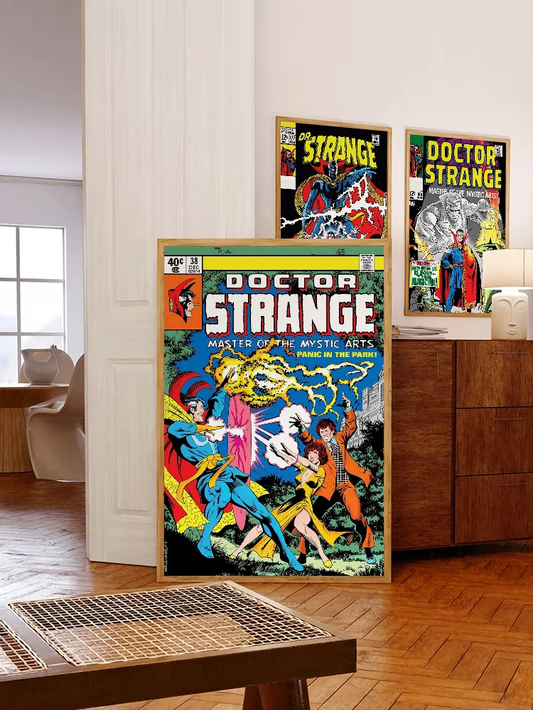 Affiche de bande dessinée rétro de super-héros classique, impression d'art mural collant, décor esthétique de maison, salon, chambre à coucher, Bar