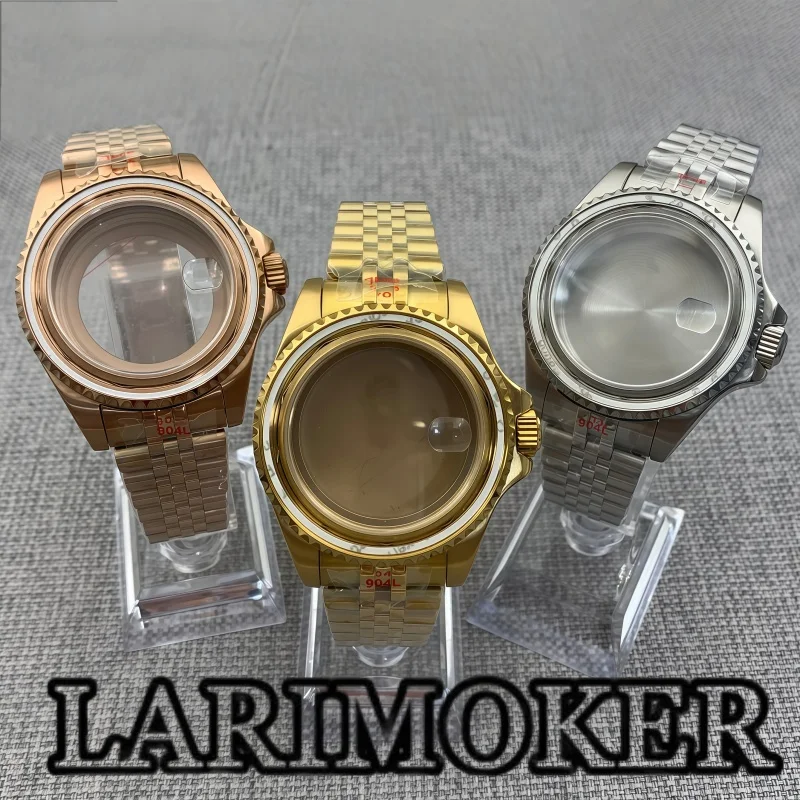 

Корпус часов LARIMOKER 43 мм из нержавеющей стали, золотистый/серебристый, мужские часовые комплектующие, подходят для механизмов NH35, NH36, ETA, PT5000, Miyota, DG2813, автоматический механизм.