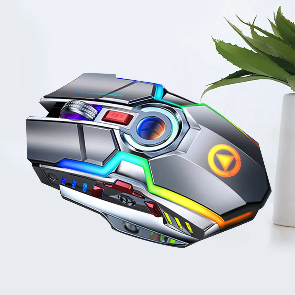 1Pcs Rgb Wireless Gaming Mouse 2.4ghz 15M Range 7-Key Mute Operation Ergonomic Comfort Grip Rechargeable Via USB for Gamers