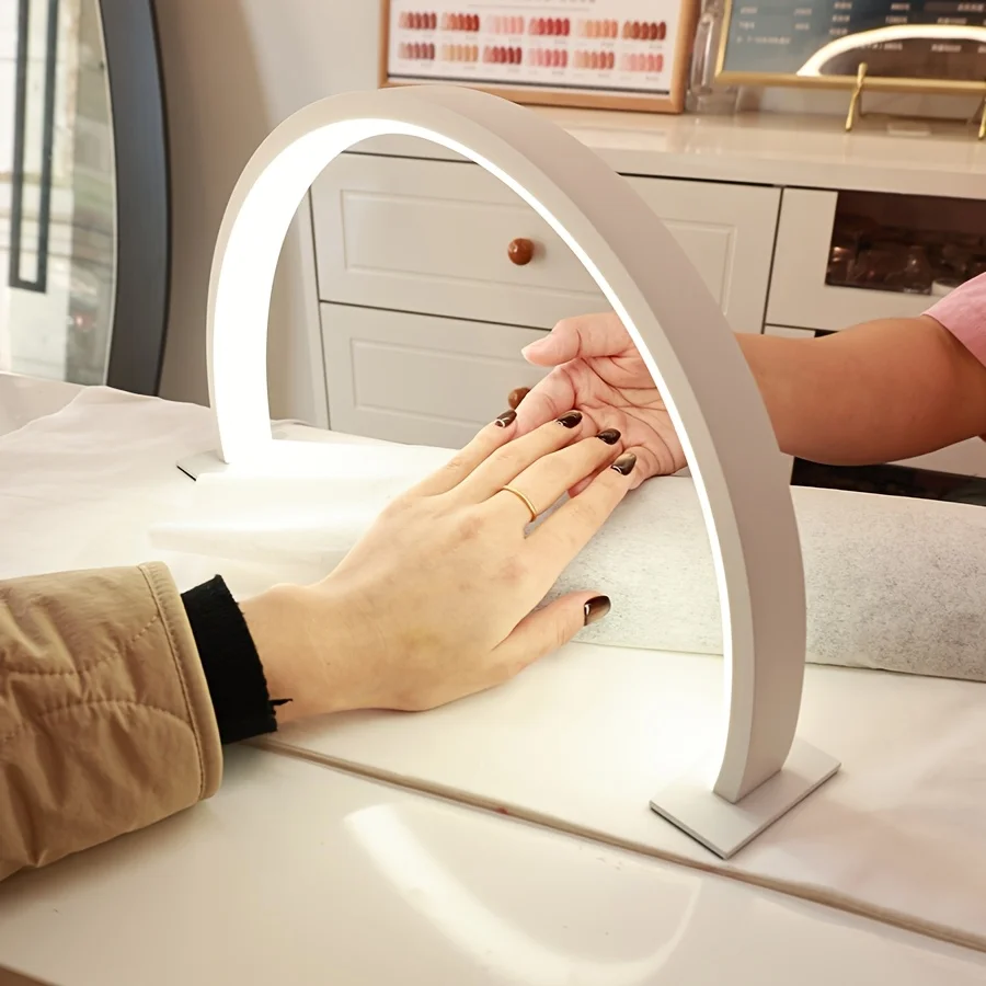 

Светодиодная лампа для ногтей, лампа для ногтей с питанием от USB, портативная лампа в форме полумесяца для стола для ногтей, рабочая лампа для салона красоты, освещение