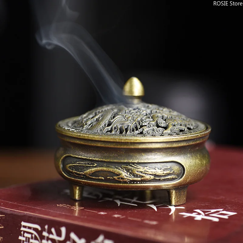 Mini Dragon Phoenix Fingertip Incense Burner Three Leg Small Incense Burner Chinese Style Creative Aromatherapy Burner