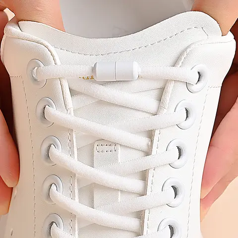 Elastic No Tie Shoelaces Semicircle Shoe Laces For Kids and Adult Sneakers Shoelace Quick Lazy Metal Lock Laces Shoe Strings
