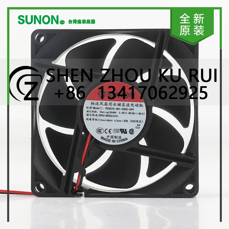 

original Sunon 5V 12V 24V DC 48V 5.48/5.3W AC EC 8025 80X80X25MM 8CM switching fan Quiet inverter PE80254B1-000C-A99 cooling fan