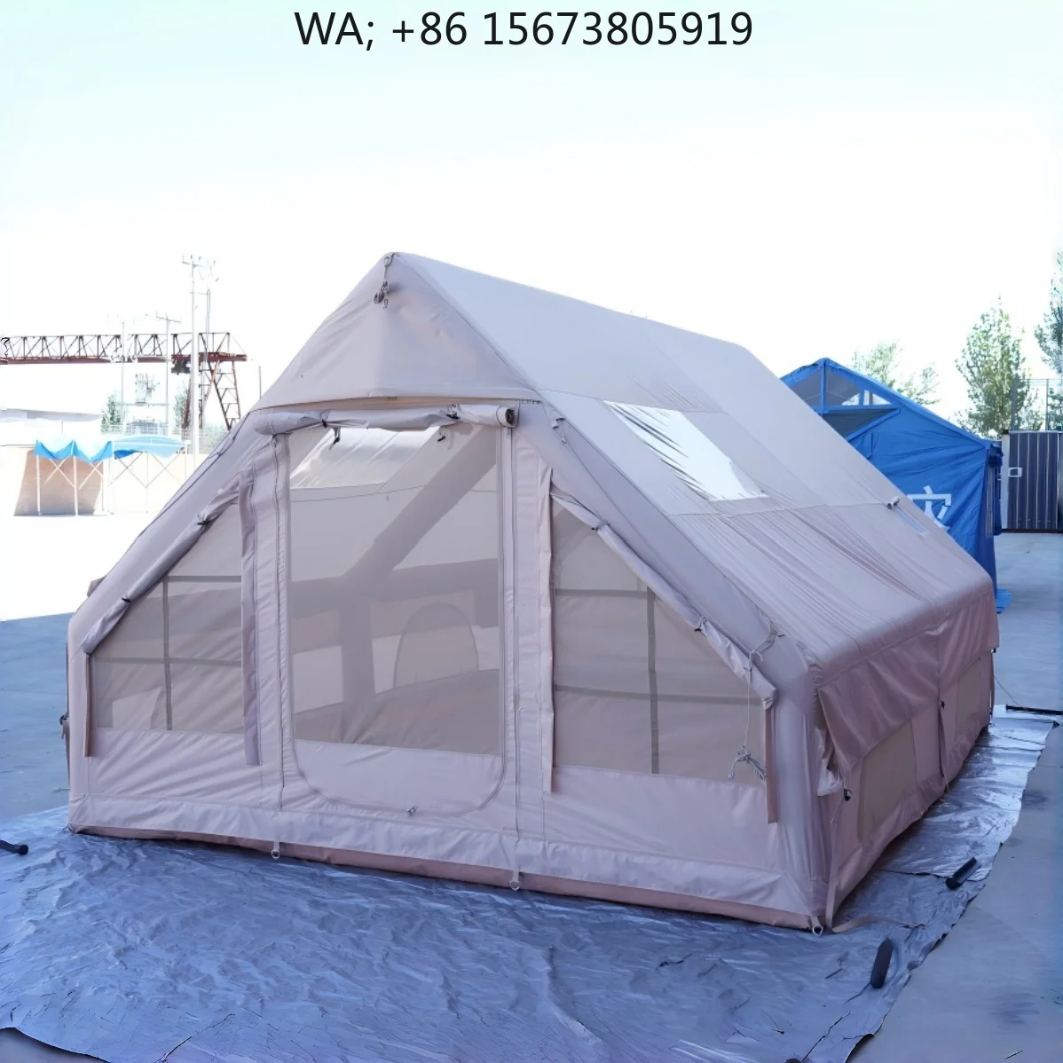 

Hot Selling 6-8 People Inflatable Luxury Camping Tent Waterproof Durable Outdoor Family Customized Air Tent Carpa Para Camping