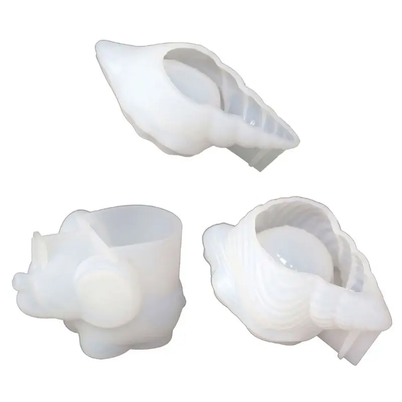 

3 Pcs/Set Conch Elephant Makp Up Egg Stand Epoxy Resin Mould DIY Art Tools