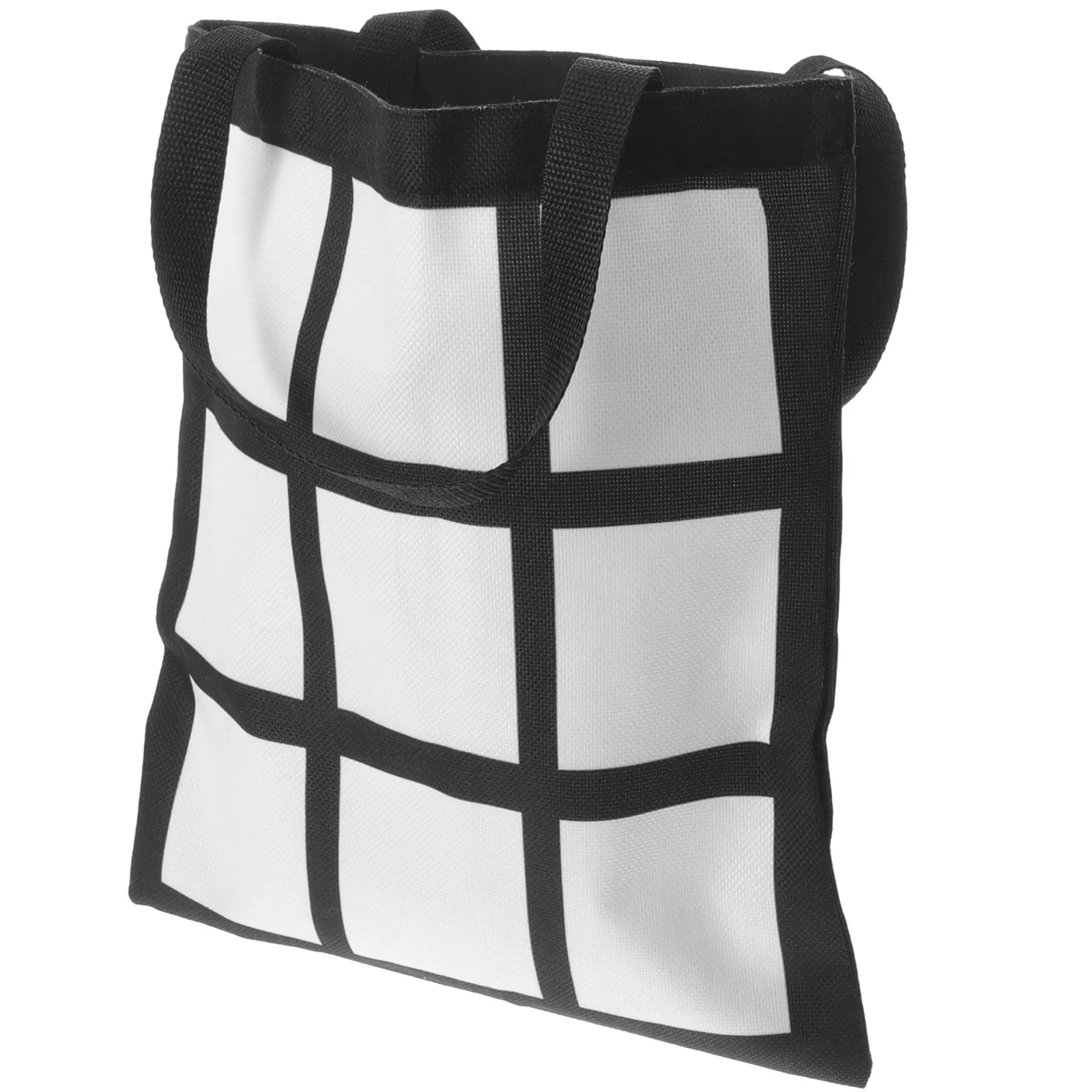 

Black White Plaid Printed Cotton Linen Large Tote Reusable Cloth Bag Wedding Party Birthday Storage Bag Gift Container