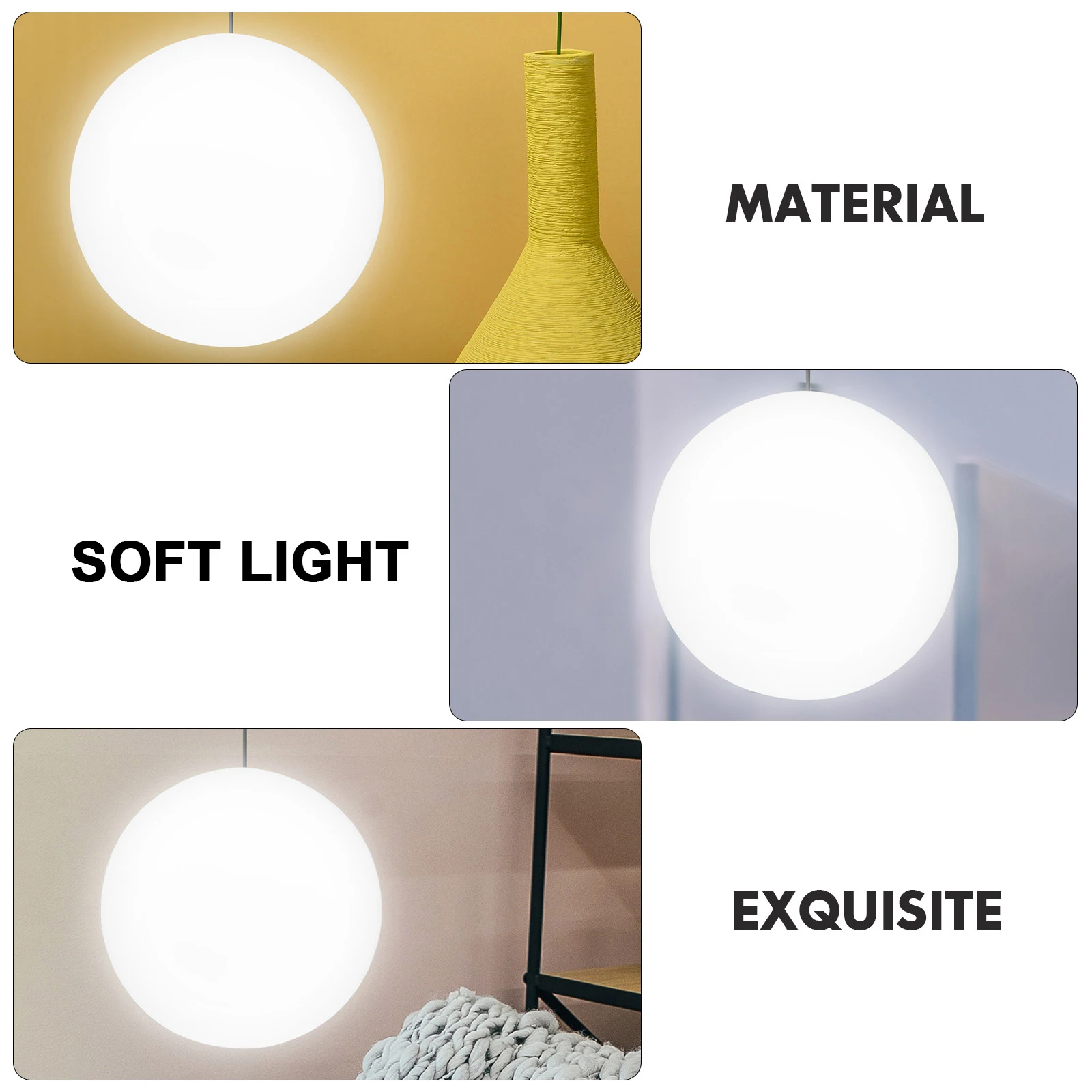 

1Pcs Safe Long Lasting Glass Lampshade Spherical Light Cover Easy Installation Removal Household Decorative Lamp Accessory