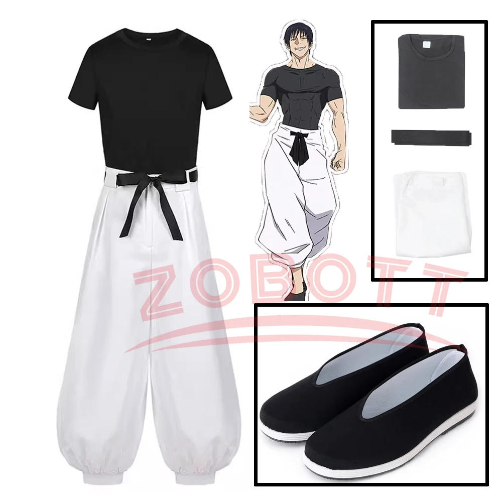 Anime Jujutsu Kaisen Toji Fushiguro Cosplay Kostüm Schuh Zauberer-Killer Halloween Cosplay Kostüm Jujutsu Komplettes Uniform-Set