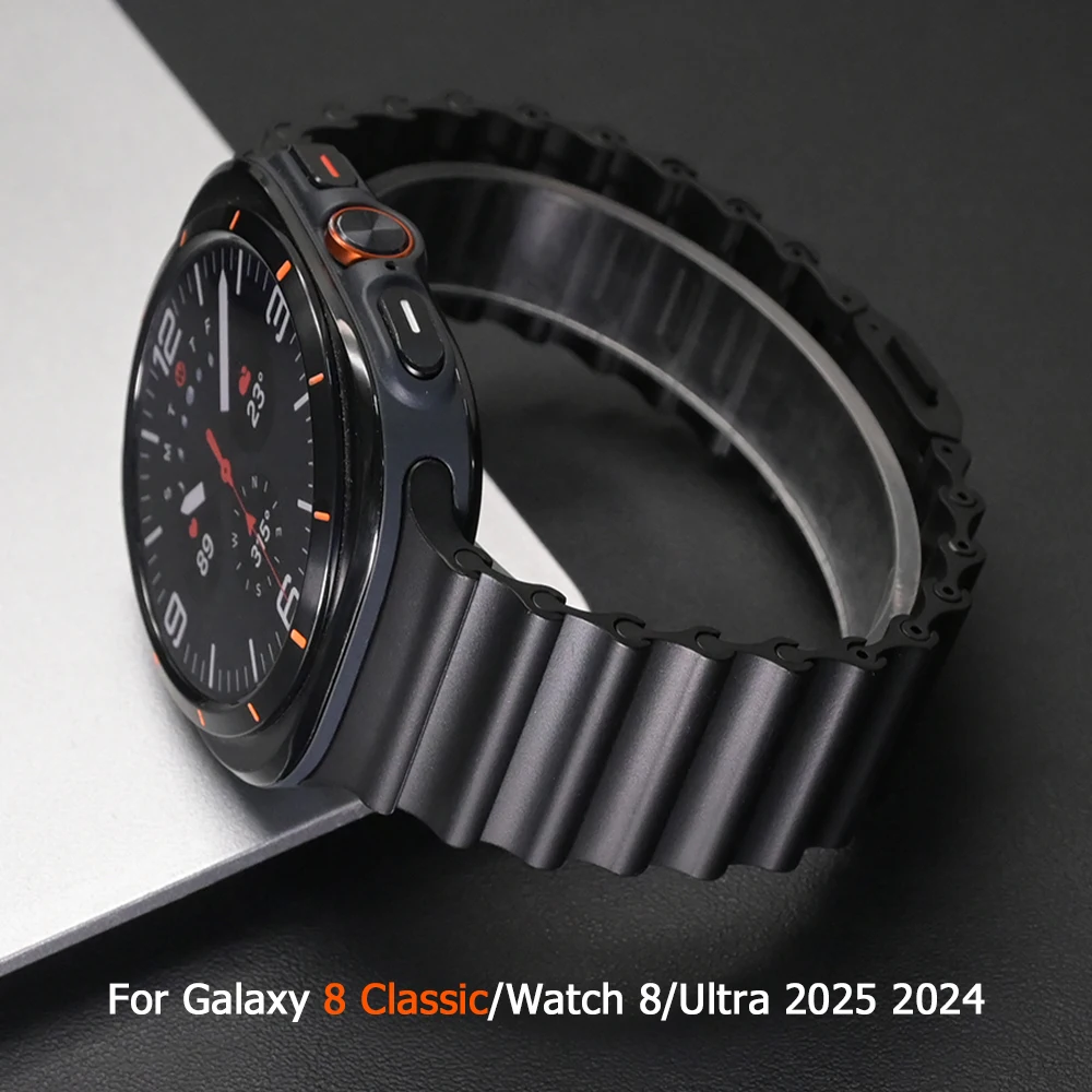 

Мужской ремешок из нержавеющей стали для Samsung Galaxy Watch 8 Classic 46 мм, 8 44 мм, 40 мм, магнитный ремешок-петля для Galaxy Ultra 2025, 2024, 47 мм