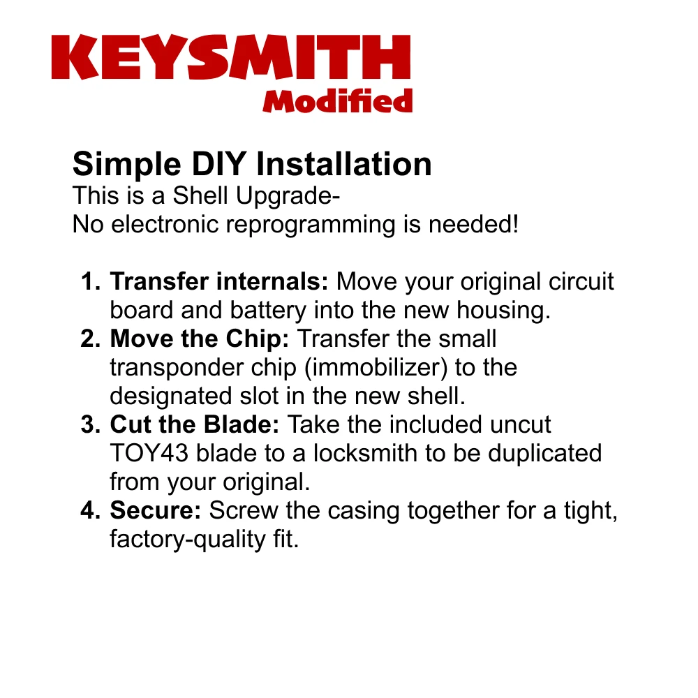 KEYSMITH Fernbedienungs-Klappschlüssel Modifizierte Upgrade-Hülle für Toyota Corolla RAV4 Highlander Camry Tacoma Tundra Prius Schlüsselloses Schlüsselgehäuse – Detail 5
