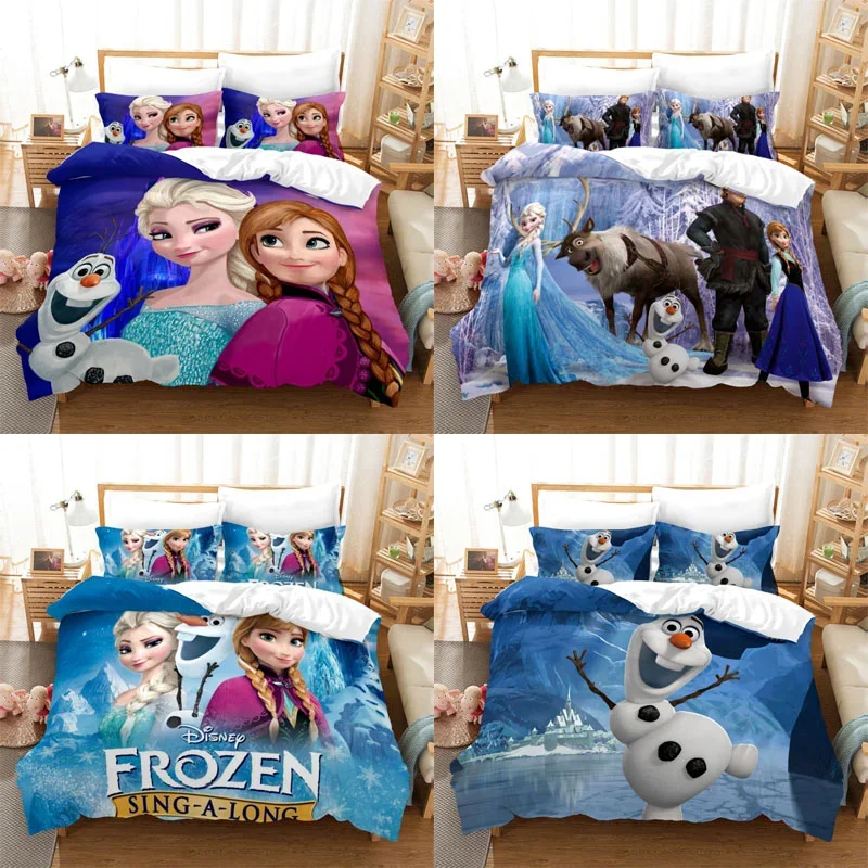 

Disney Frozen Elsa Anna Princes Bedding Set Quilt Cover Pillowcase Cartoon Decor Bed Spead Bedroom Duvet Cover Bedding Suit Gift