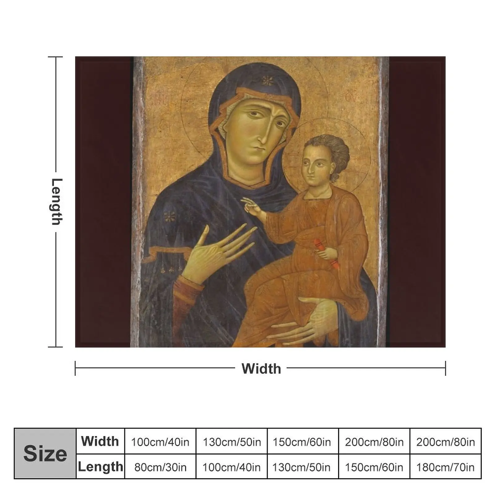 Madonna and Child, Berlinghiero 1300-1500 Throw Blanket Hairy Soft Beds Blankets